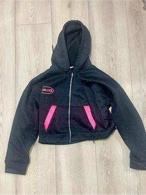 Luxe Black Hoodie with Silver Stud Detailing